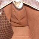 CELINE Macadam Canvas Tote Bag PVC Leather Brown Gold Auth ka3890A-18