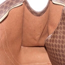 CELINE Macadam Canvas Tote Bag PVC Leather Brown Gold Auth ka3890A-19