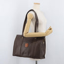 CELINE Macadam Canvas Tote Bag PVC Leather Brown Gold Auth ka3890A-22