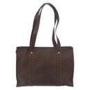CELINE Macadam Canvas Tote Bag PVC Leather Brown Gold Auth ka3890A-2