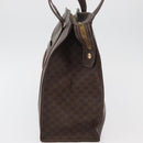 CELINE Macadam Canvas Tote Bag PVC Leather Brown Gold Auth ka3890A-3