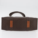 CELINE Macadam Canvas Tote Bag PVC Leather Brown Gold Auth ka3890A-5