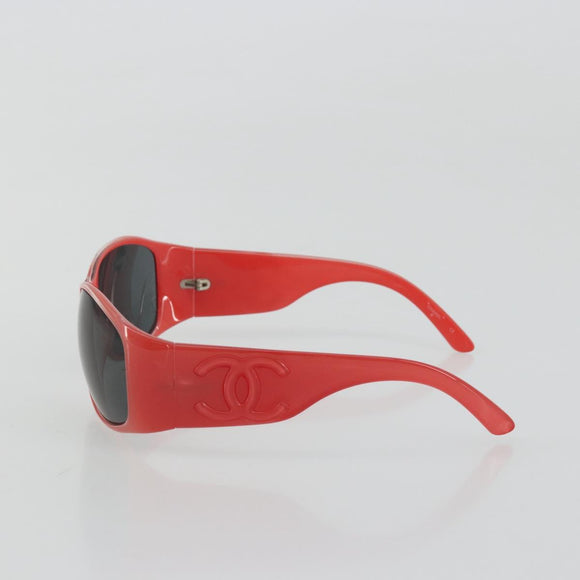 CHANEL Sunglasses plastic Red CC Auth ka3894A