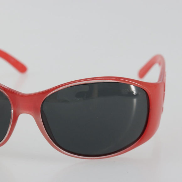 CHANEL Sunglasses plastic Red CC Auth ka3894A