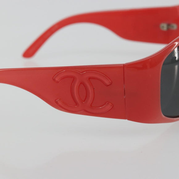 CHANEL Sunglasses plastic Red CC Auth ka3894A