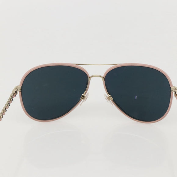 CHANEL Sunglasses metal Pink CC Auth ka3895A