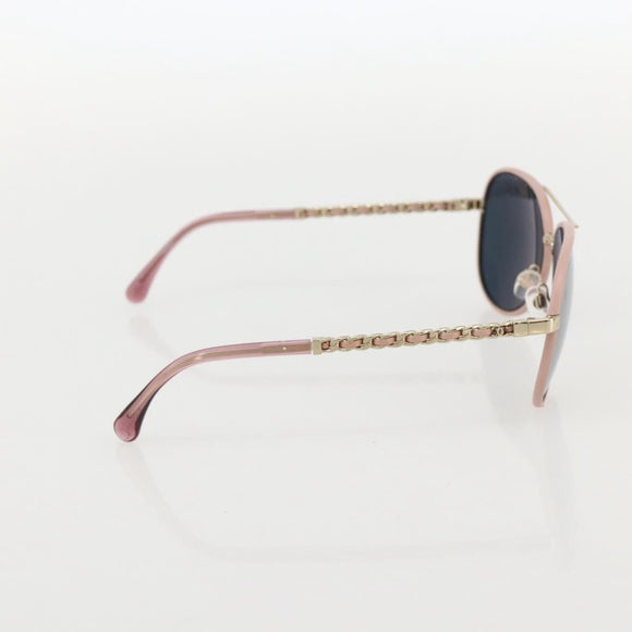 CHANEL Sunglasses metal Pink CC Auth ka3895A
