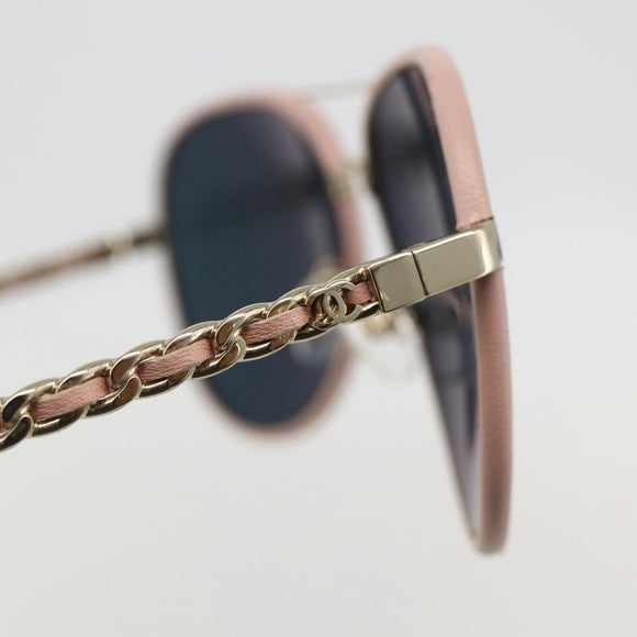 CHANEL Sunglasses metal Pink CC Auth ka3895A