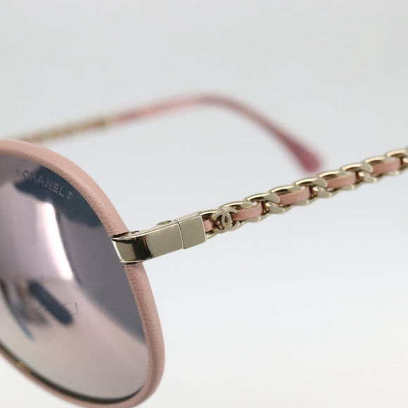 CHANEL Sunglasses metal Pink CC Auth ka3895A