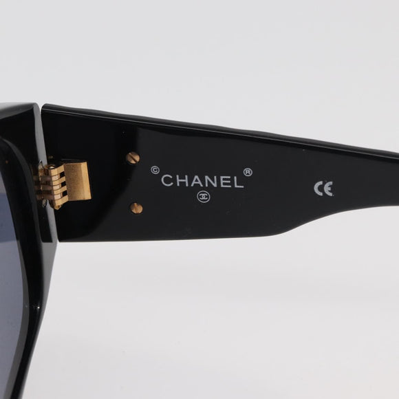CHANEL Sunglasses plastic Black CC Auth ka3896A