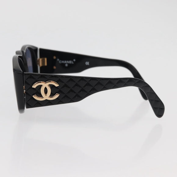 CHANEL Sunglasses plastic Black CC Auth ka3896A