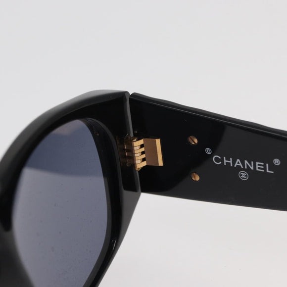 CHANEL Sunglasses plastic Black CC Auth ka3896A