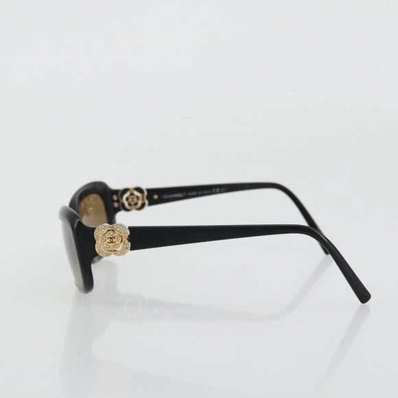 CHANEL Sunglasses plastic Black CC Auth ka3897