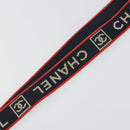CHANEL Neck Strap Canvas Red Navy CC Auth ka3899A-10