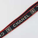 CHANEL Neck Strap Canvas Red Navy CC Auth ka3899A-5