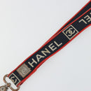 CHANEL Neck Strap Canvas Red Navy CC Auth ka3899A-9