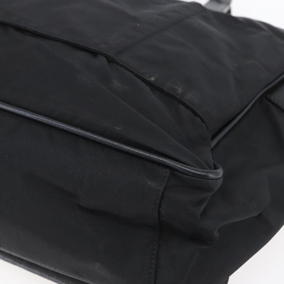 PRADA Business Bag Nylon Black Silver Auth ka390