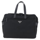 PRADA Business Bag Nylon Black Silver Auth ka390-2