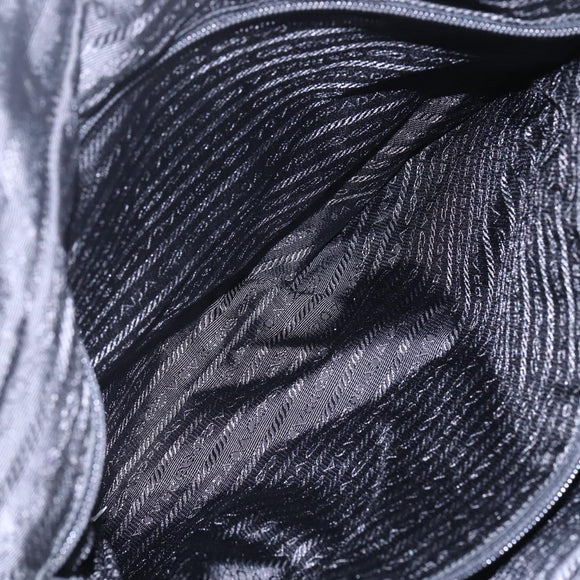 PRADA Business Bag Nylon Black Silver Auth ka390