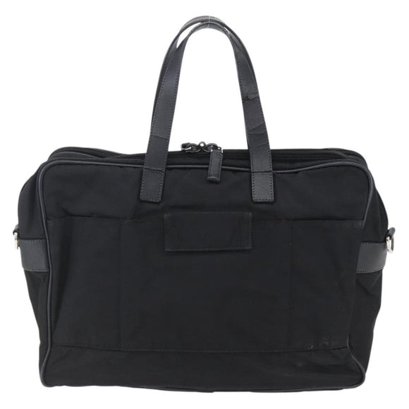 PRADA Business Bag Nylon Black Silver Auth ka390