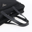 PRADA Business Bag Nylon Black Silver Auth ka390-7