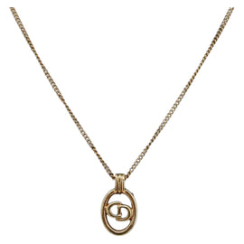 Christian Dior Necklace metal Gold Tone Auth ka3900A