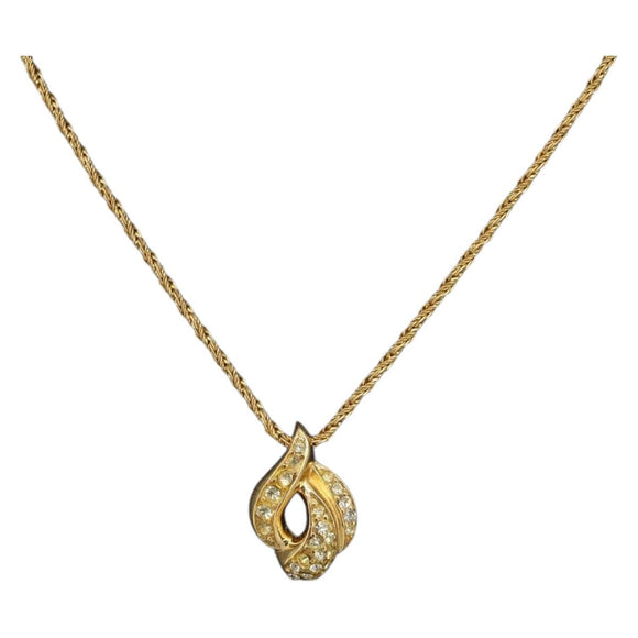 Christian Dior Necklace metal Gold Tone Auth ka3902