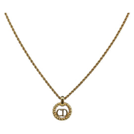 Christian Dior Necklace metal Gold Tone Auth ka3903