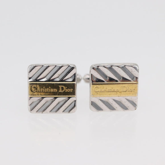 Christian Dior Givenchy Bracelet Cuffs metal 2 Set Silver Gold Tone Auth ka3904