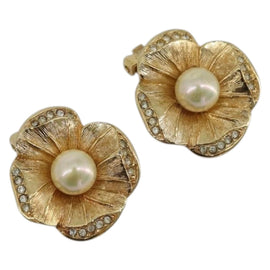 Christian Dior Earring metal Gold Tone Auth ka3907