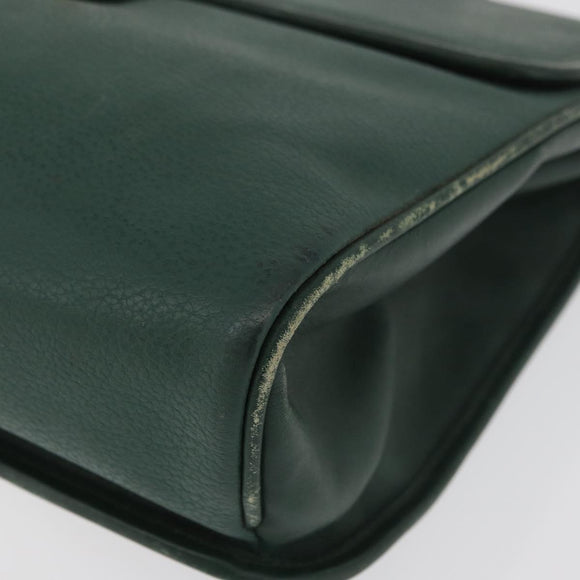 GUCCI Hand Bag Leather Gold Green 000 113 0274 Auth ka3909