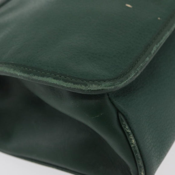 GUCCI Hand Bag Leather Gold Green 000 113 0274 Auth ka3909