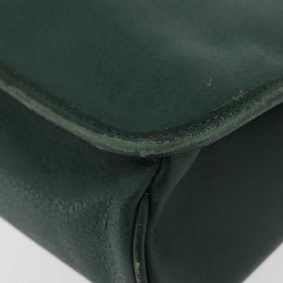 GUCCI Hand Bag Leather Gold Green 000 113 0274 Auth ka3909
