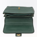 GUCCI Hand Bag Leather Gold Green 000 113 0274 Auth ka3909-18