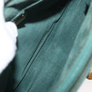 GUCCI Hand Bag Leather Gold Green 000 113 0274 Auth ka3909-11