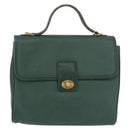 GUCCI Hand Bag Leather Gold Green 000 113 0274 Auth ka3909-13