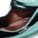 GUCCI Hand Bag Leather Gold Green 000 113 0274 Auth ka3909-26