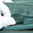 GUCCI Hand Bag Leather Gold Green 000 113 0274 Auth ka3909-12