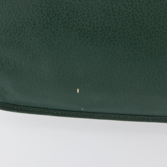 GUCCI Hand Bag Leather Gold Green 000 113 0274 Auth ka3909