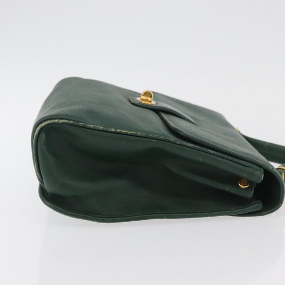 GUCCI Hand Bag Leather Gold Green 000 113 0274 Auth ka3909