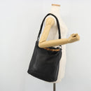 GUCCI Bamboo Shoulder Bag Leather 2way Black Silver Auth ka3910-23