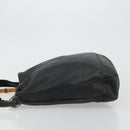 GUCCI Bamboo Shoulder Bag Leather 2way Black Silver Auth ka3910-4