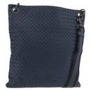 BOTTEGA VENETA INTRECCIATO Shoulder Bag Leather Navy 161623 Auth ka3911-1