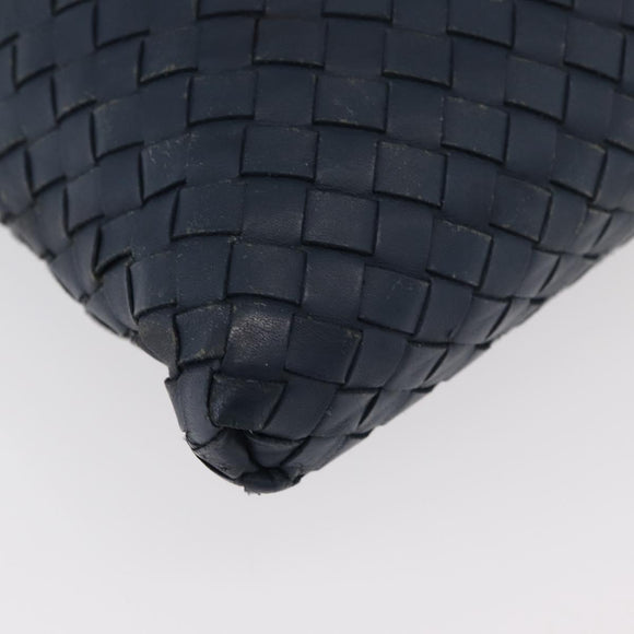 BOTTEGA VENETA INTRECCIATO Shoulder Bag Leather Navy 161623 Auth ka3911