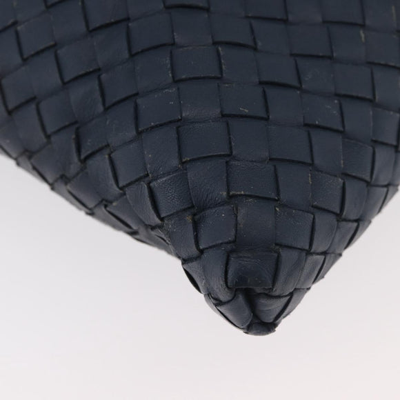 BOTTEGA VENETA INTRECCIATO Shoulder Bag Leather Navy 161623 Auth ka3911