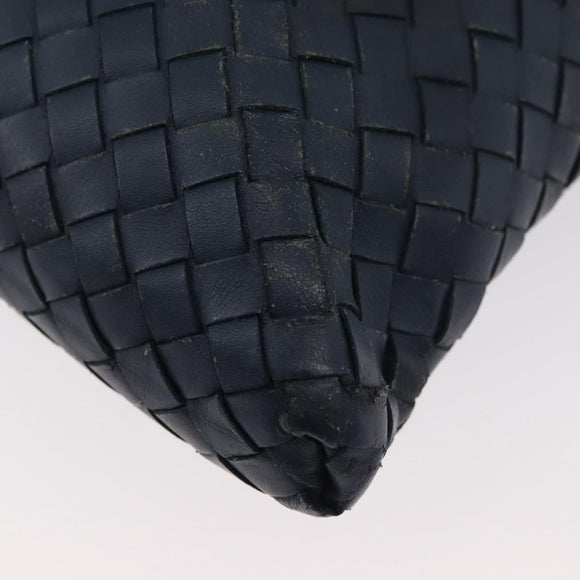BOTTEGA VENETA INTRECCIATO Shoulder Bag Leather Navy 161623 Auth ka3911