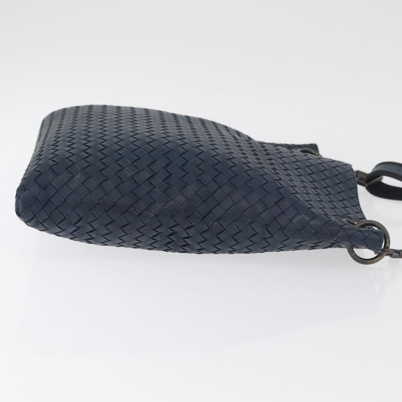 BOTTEGA VENETA INTRECCIATO Shoulder Bag Leather Navy 161623 Auth ka3911
