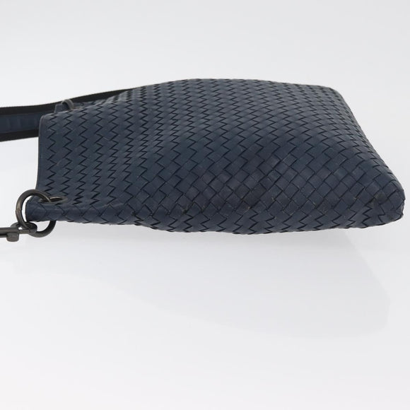 BOTTEGA VENETA INTRECCIATO Shoulder Bag Leather Navy 161623 Auth ka3911