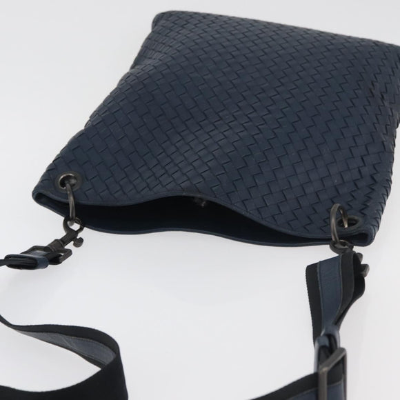 BOTTEGA VENETA INTRECCIATO Shoulder Bag Leather Navy 161623 Auth ka3911