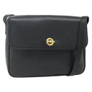 CELINE Shoulder Bag Leather Black Gold Auth ka3915A-1